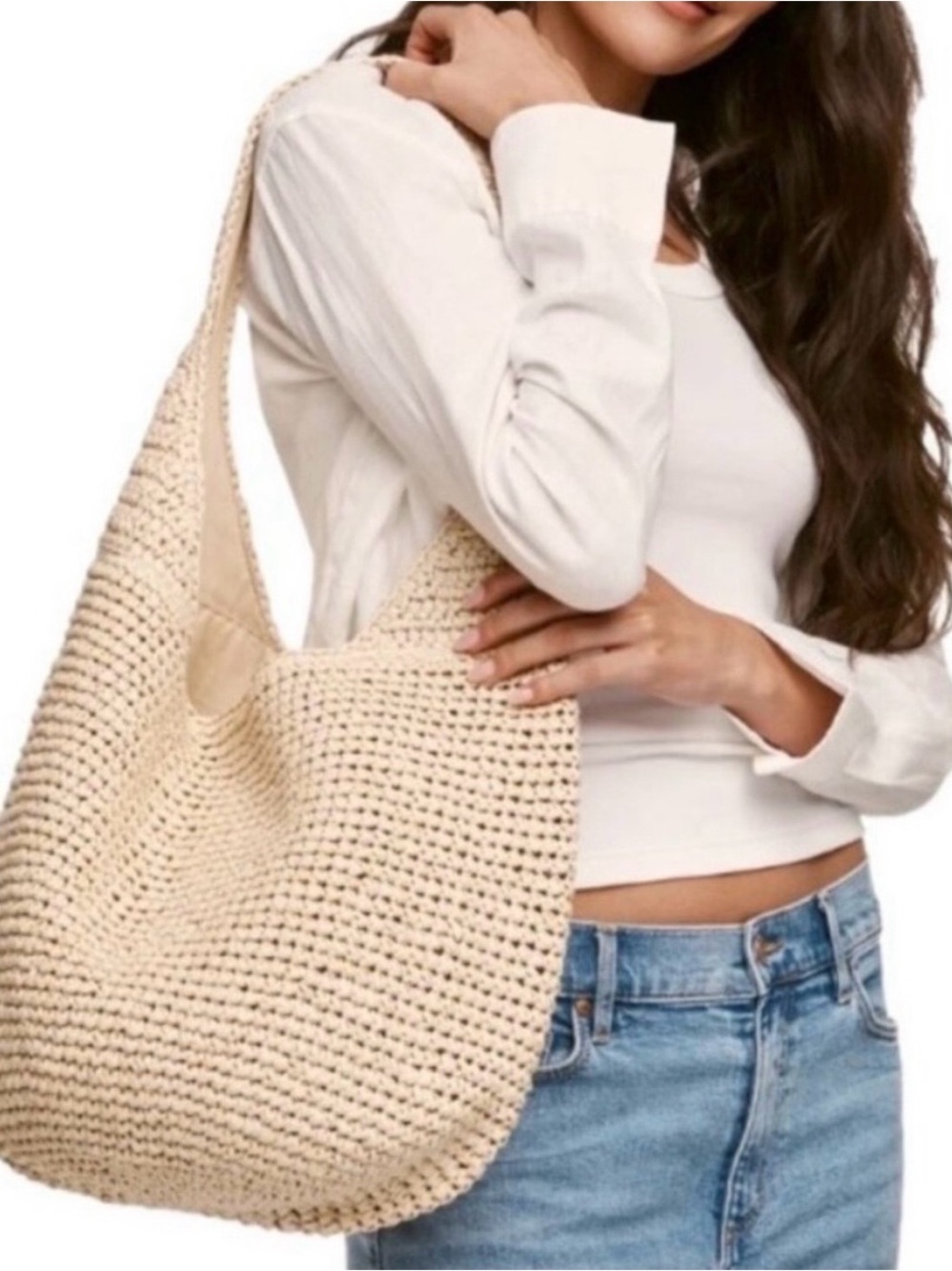 Banana Republic Raffia Tote Bag, NWT